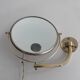 Vintage illuminated adjustable brass mirror, Arpin Paris, France 1970