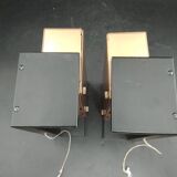 Pair of metal and brass bedside wall lights by Paul Neuhaus, Germany, 1950s Bauhaus