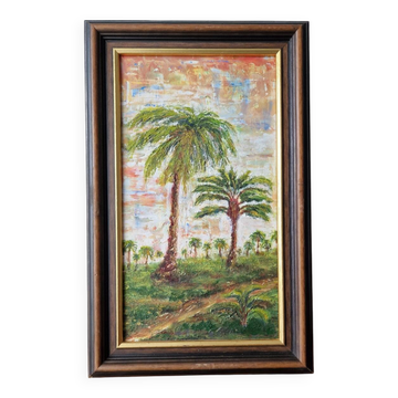 Tableau peinture exotique style colonial