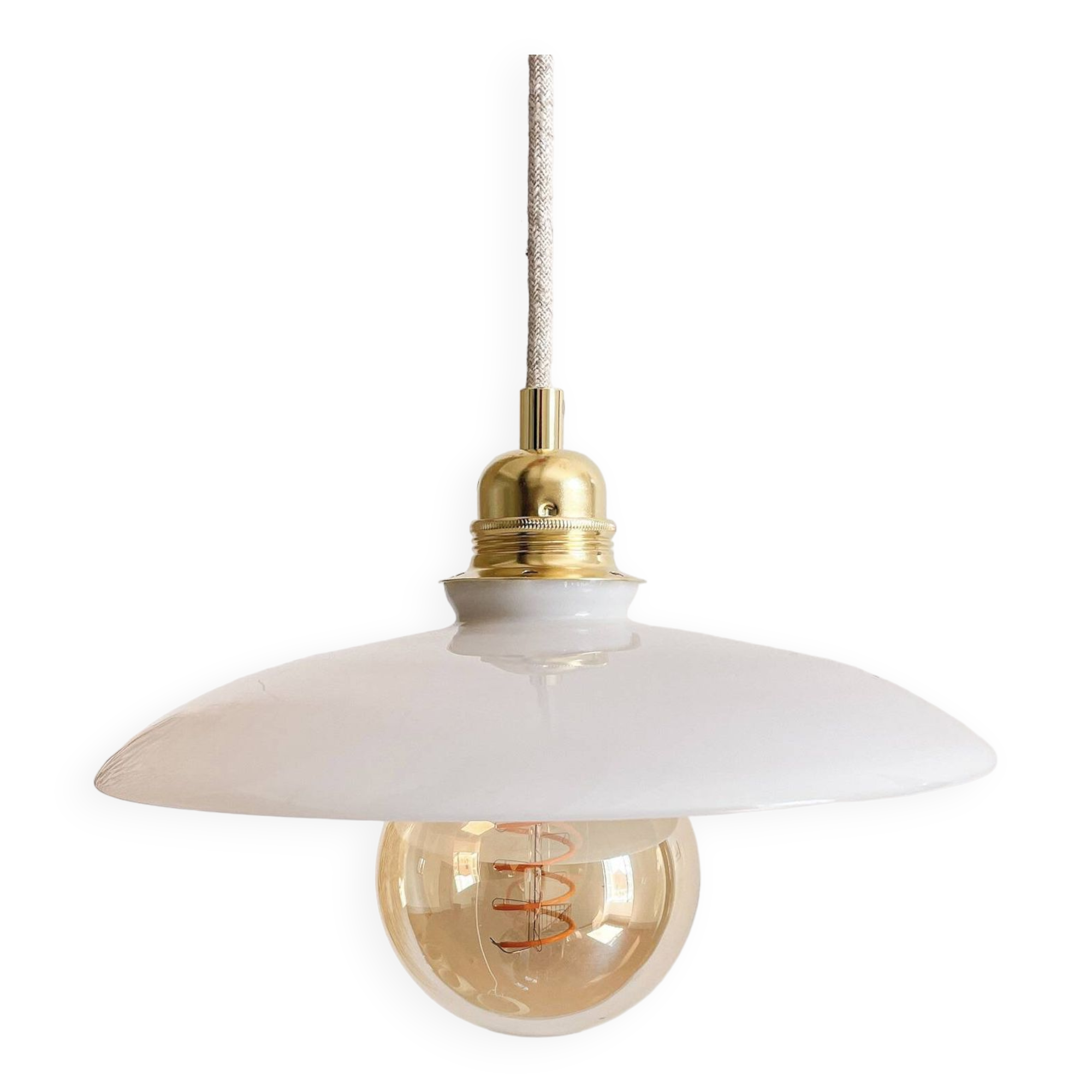 White opaline pendant light