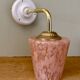 Applique tulipe vintage en verre de Clichy rose