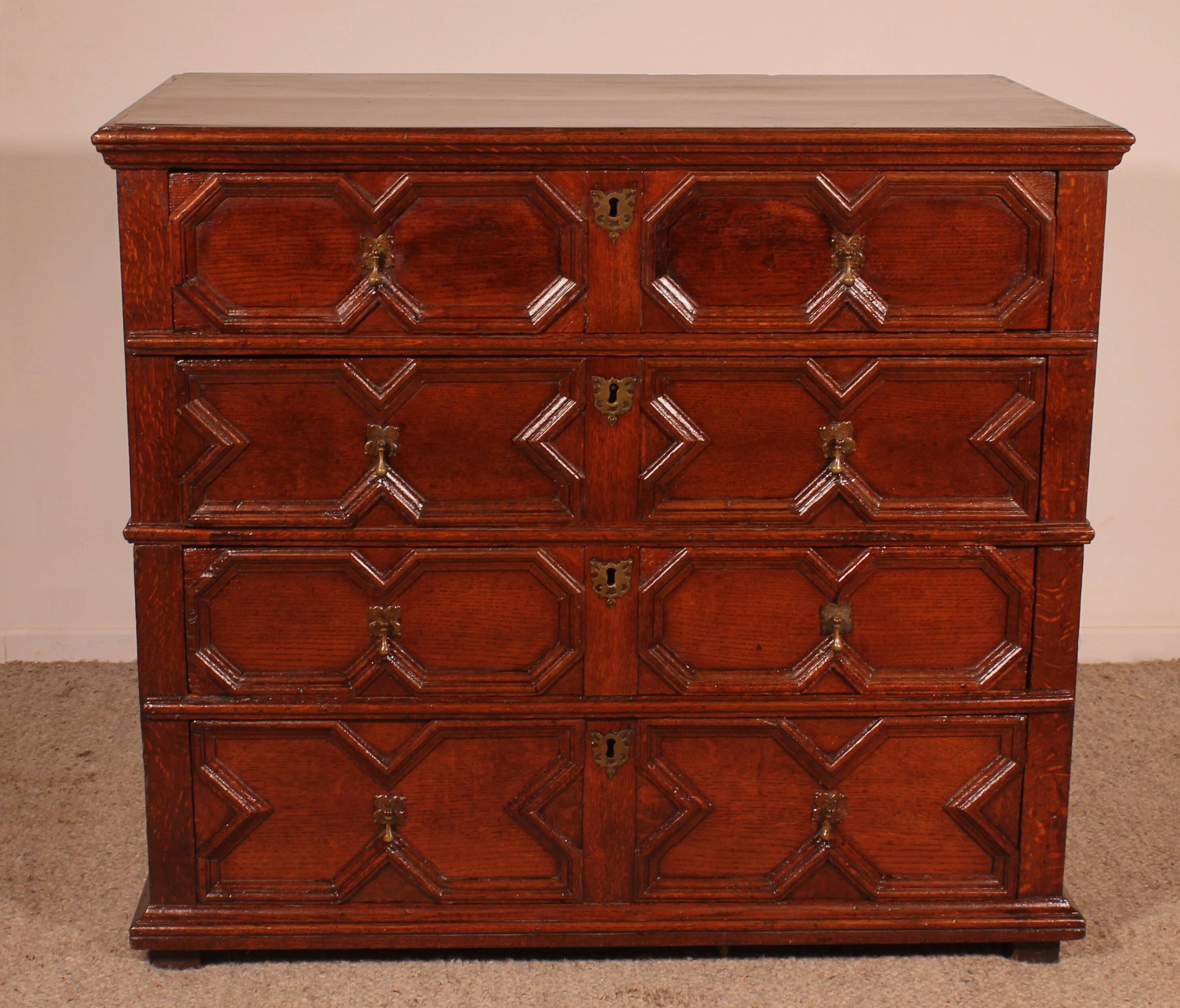 Jacobean Oak Commode 17th Century