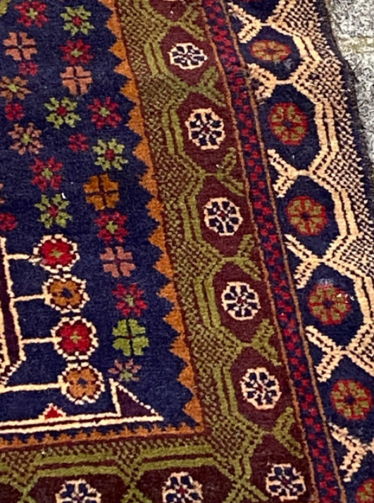 Afghan carpet Baluch vintage 148x87cm