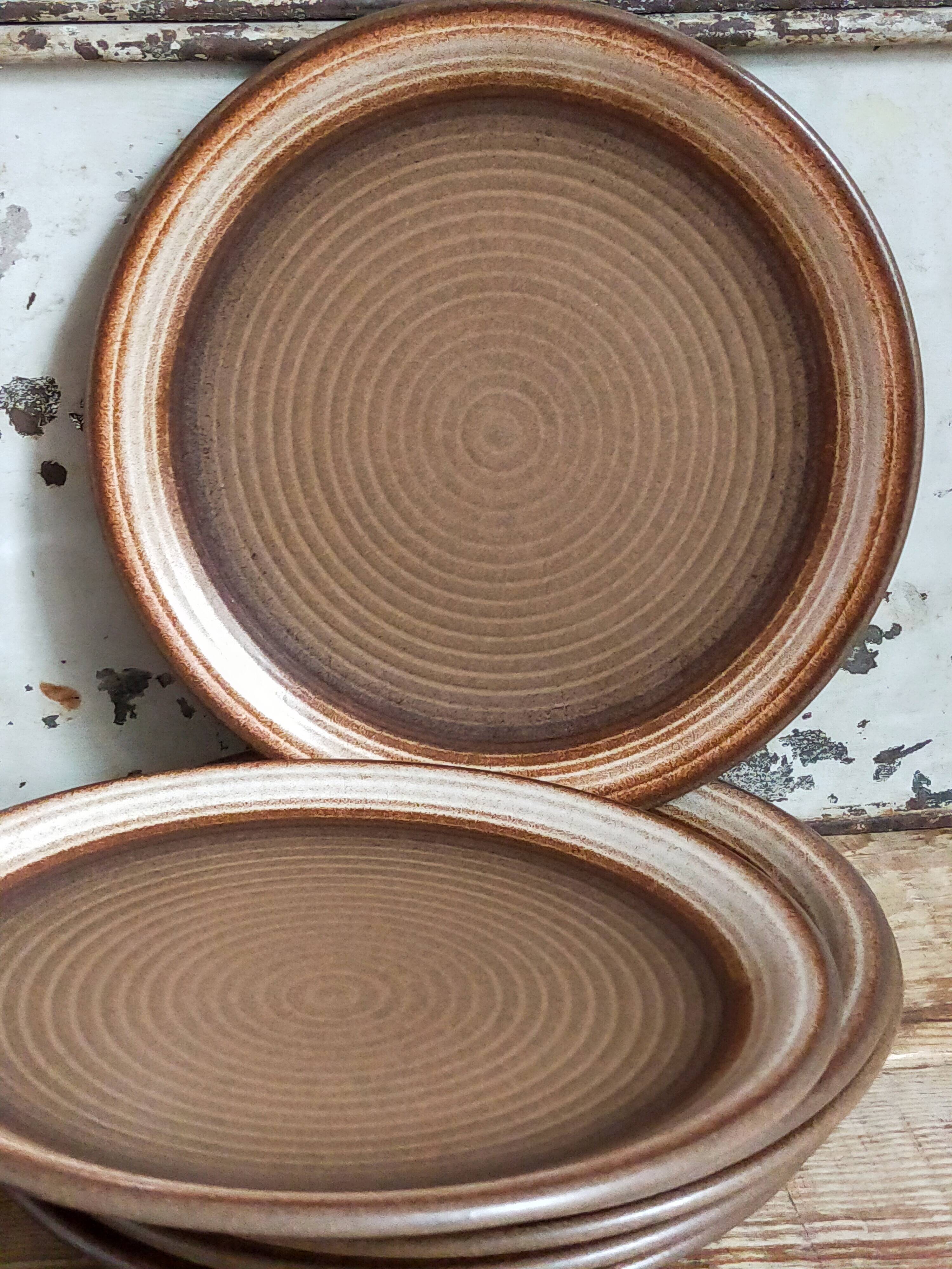 Six original vintage gerzit west germany stoneware plates