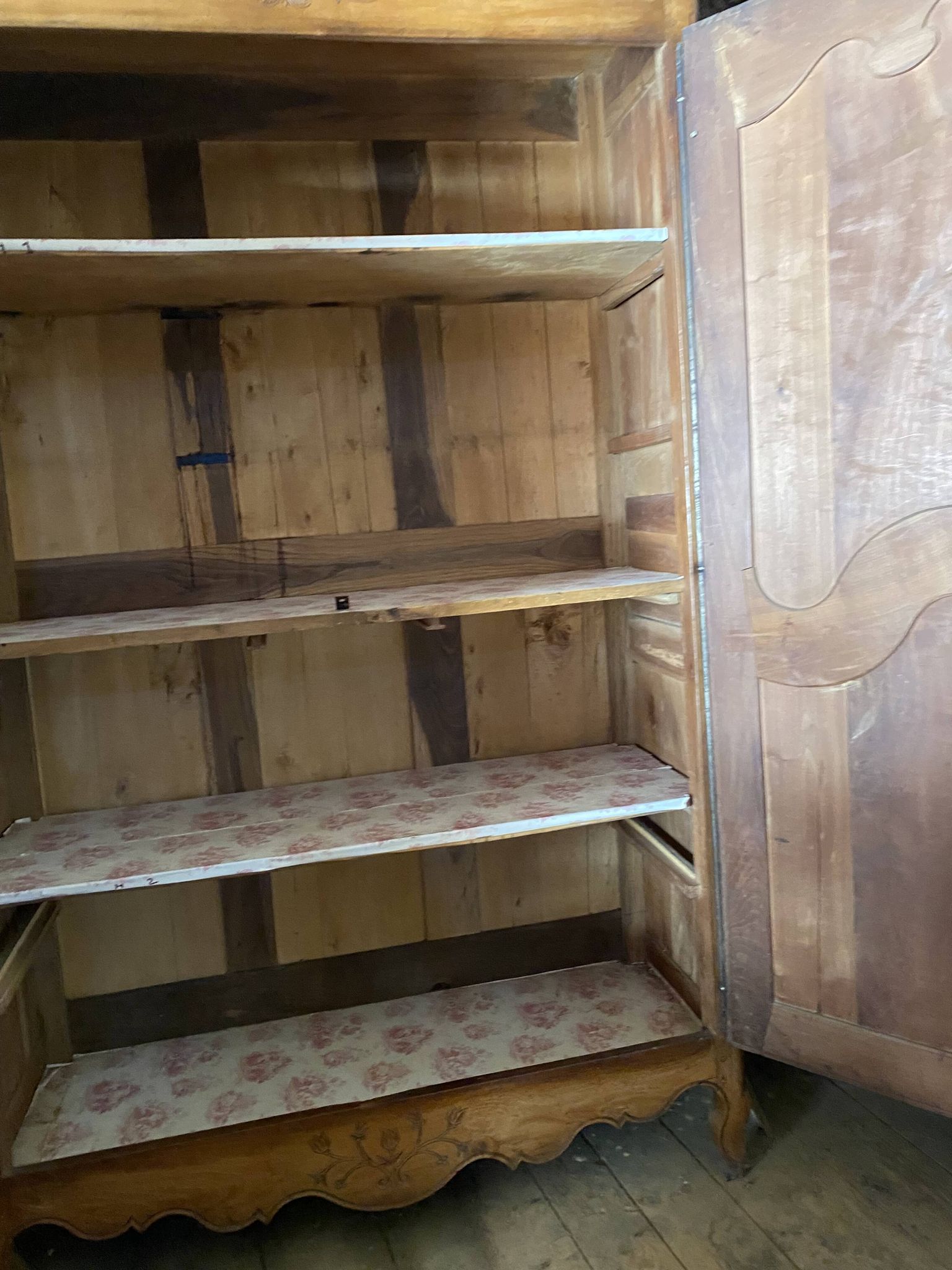 19th century solid cherry wardrobe