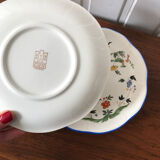 Lot dessert plates Birds of Pardadis Gien