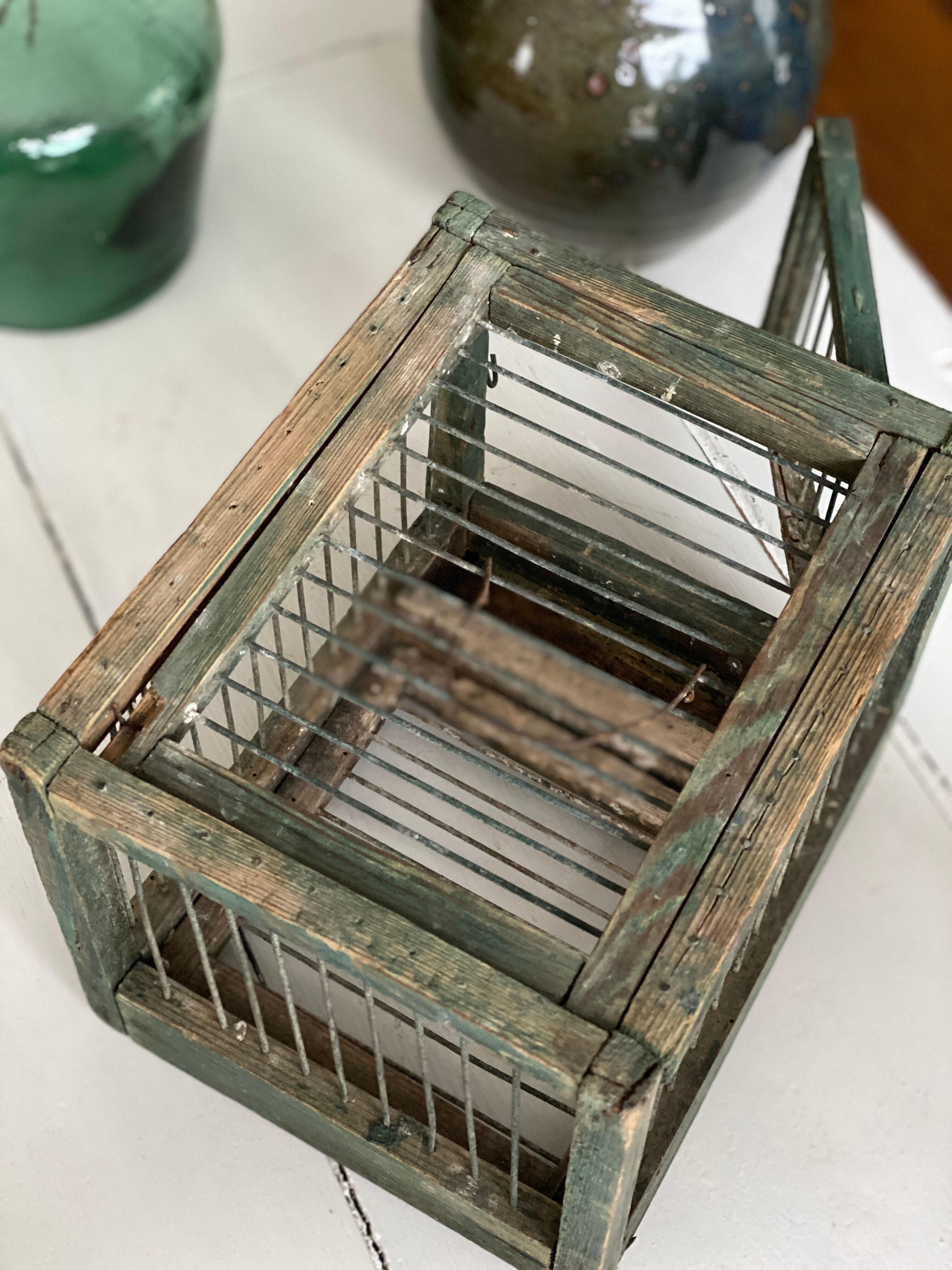 Cage à oiseaux en bois et acier
