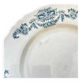 Set of 6 flat plates iron earth Longchamp model Lutetia old earthenware