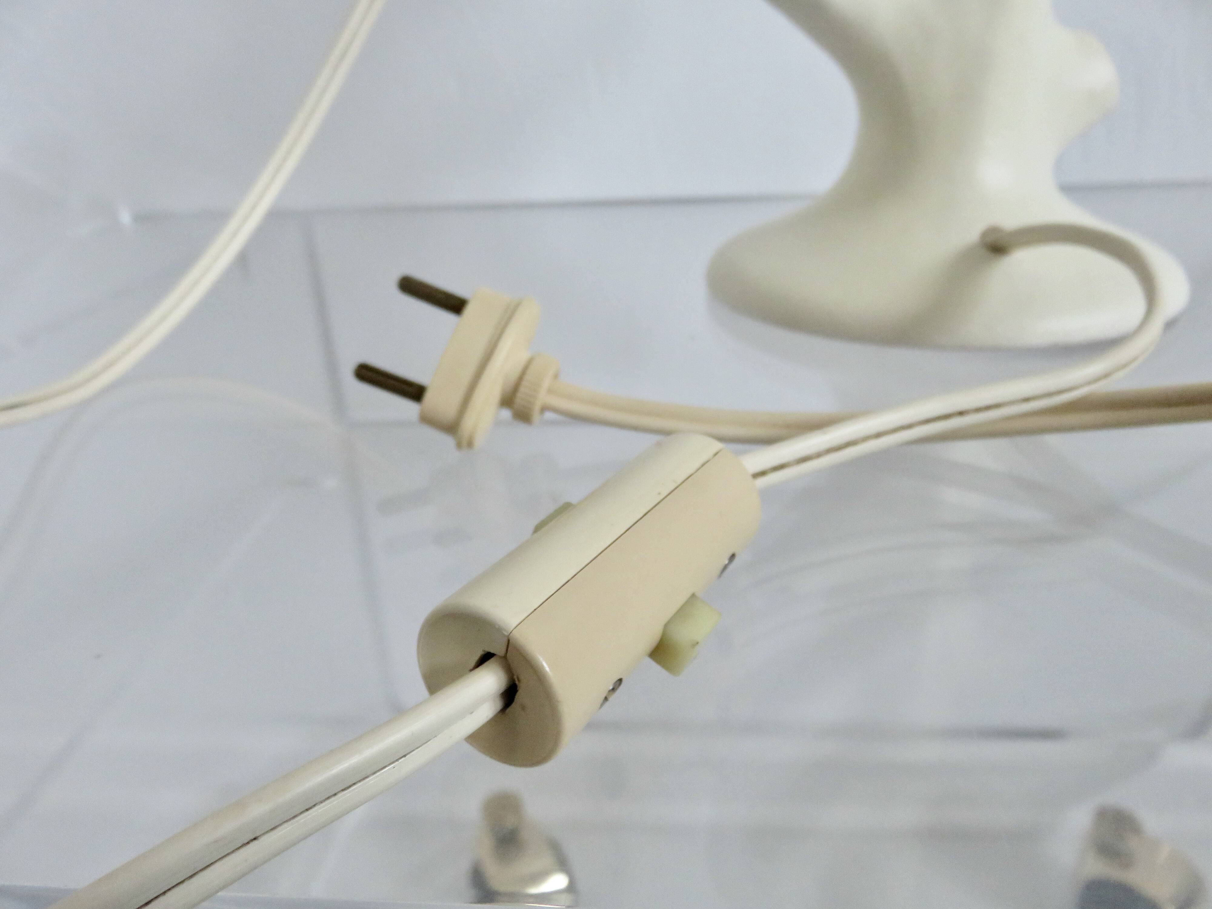 Matte white ceramic lamp 1960