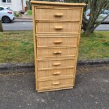 Vintage Bamboo Rattan Chiffonner