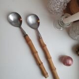 Bamboo sleeve salad cutlery