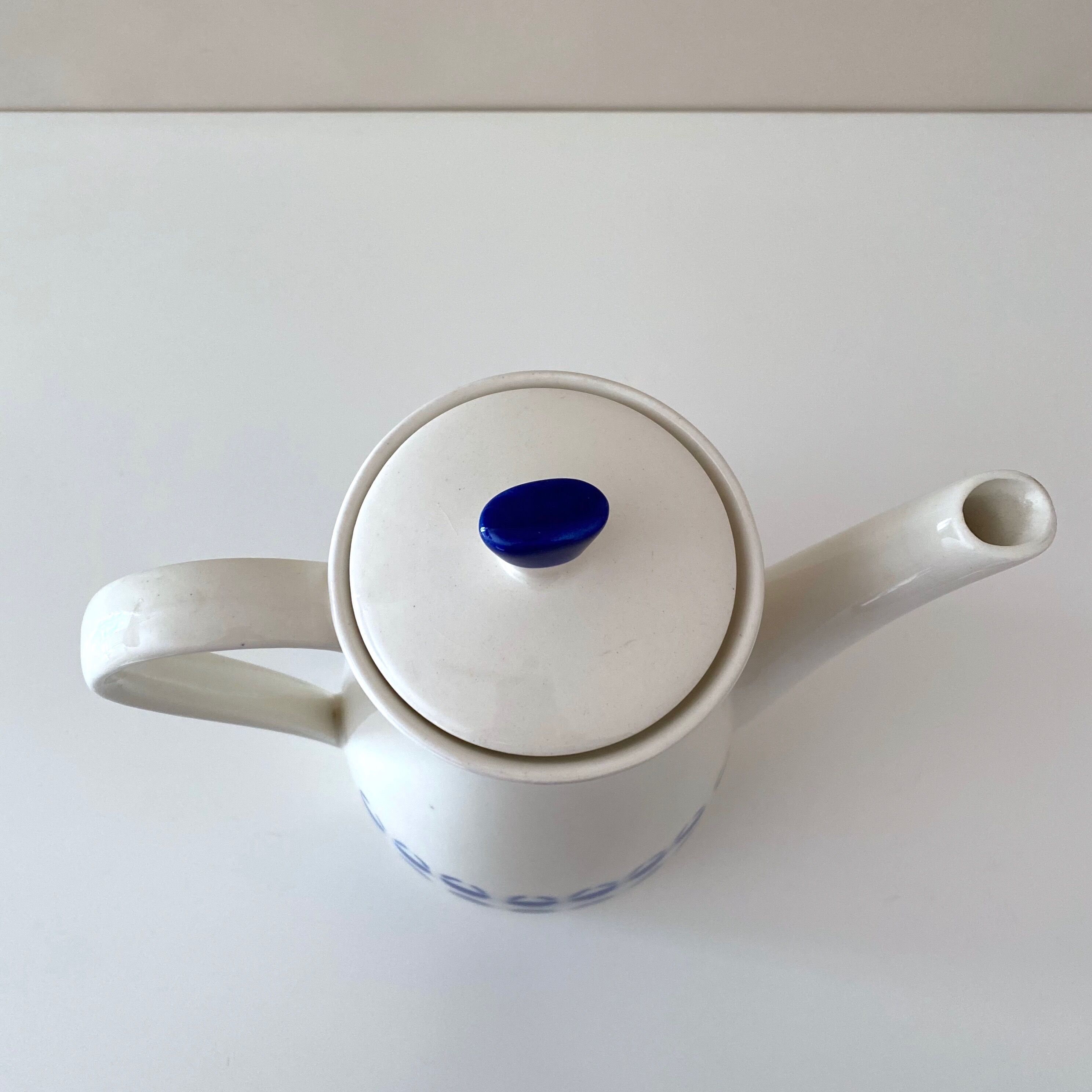 50s Coffee Pot, Teapot, Ceramic Pot Polka Dots, Vintage Tableware Germany, WAKU Fireproof