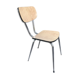 Former formica beige kitchen chair - feet compas metal chromé vintage