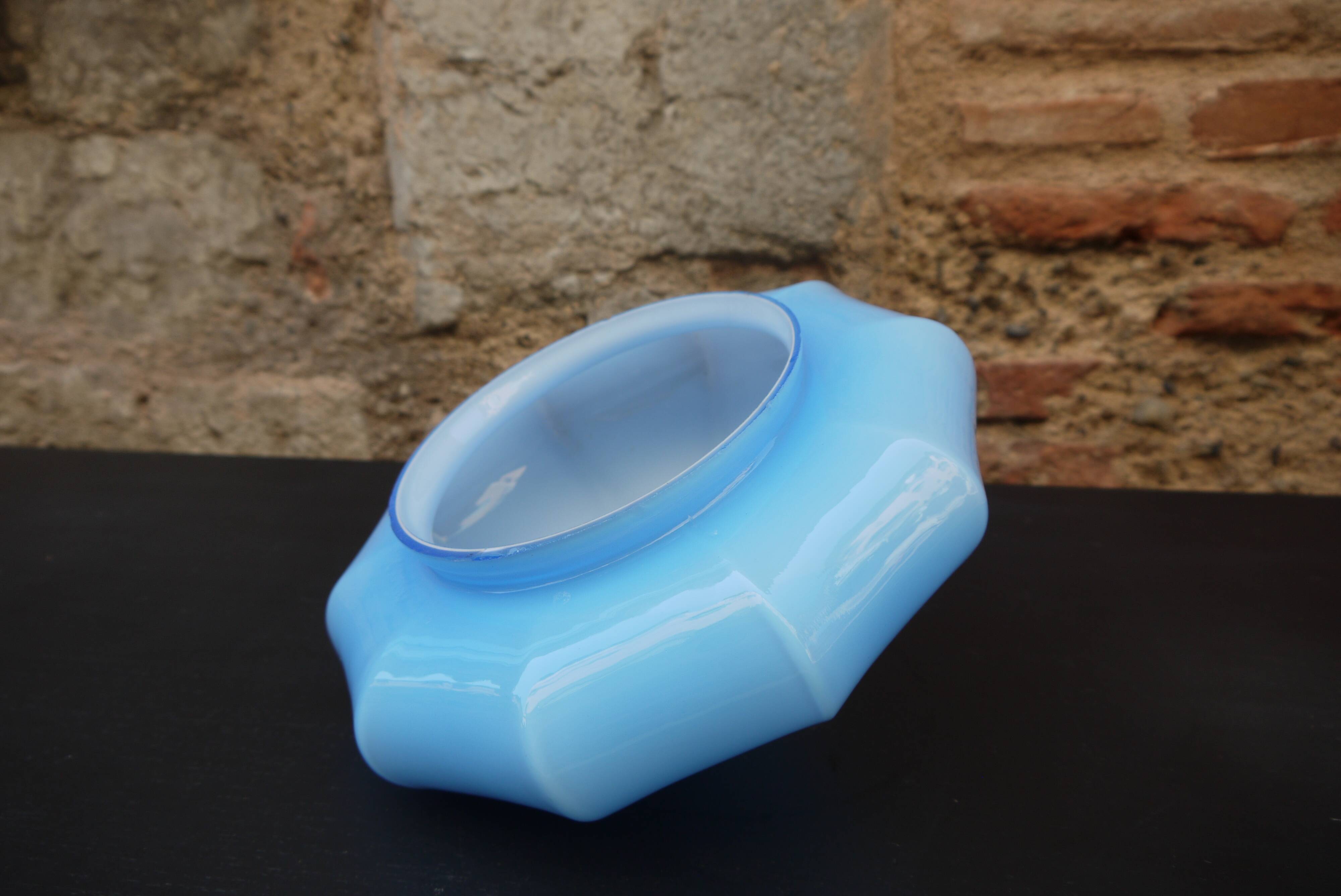 Blue glass diamond globe