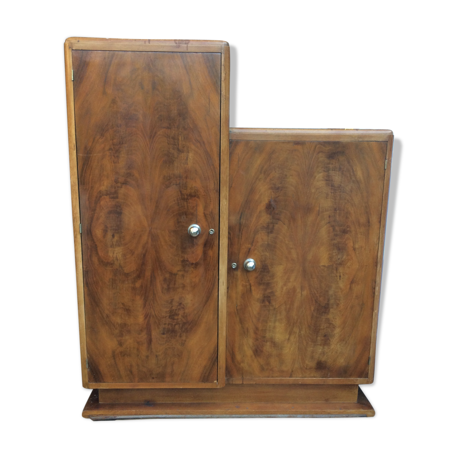Period ART DECO 1925 Walnut wardrobe and magnifying glass d orme
