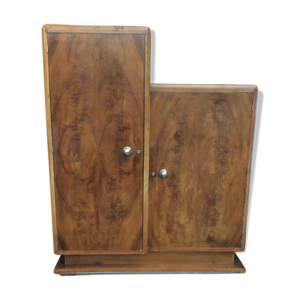 Period ART DECO 1925 Walnut wardrobe and magnifying glass d orme