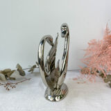 Tin mail holder couple of swans