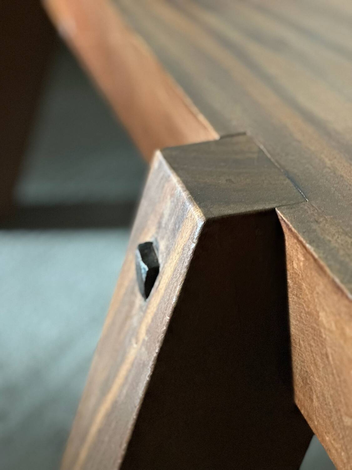 Brutalist mahogany coffee table