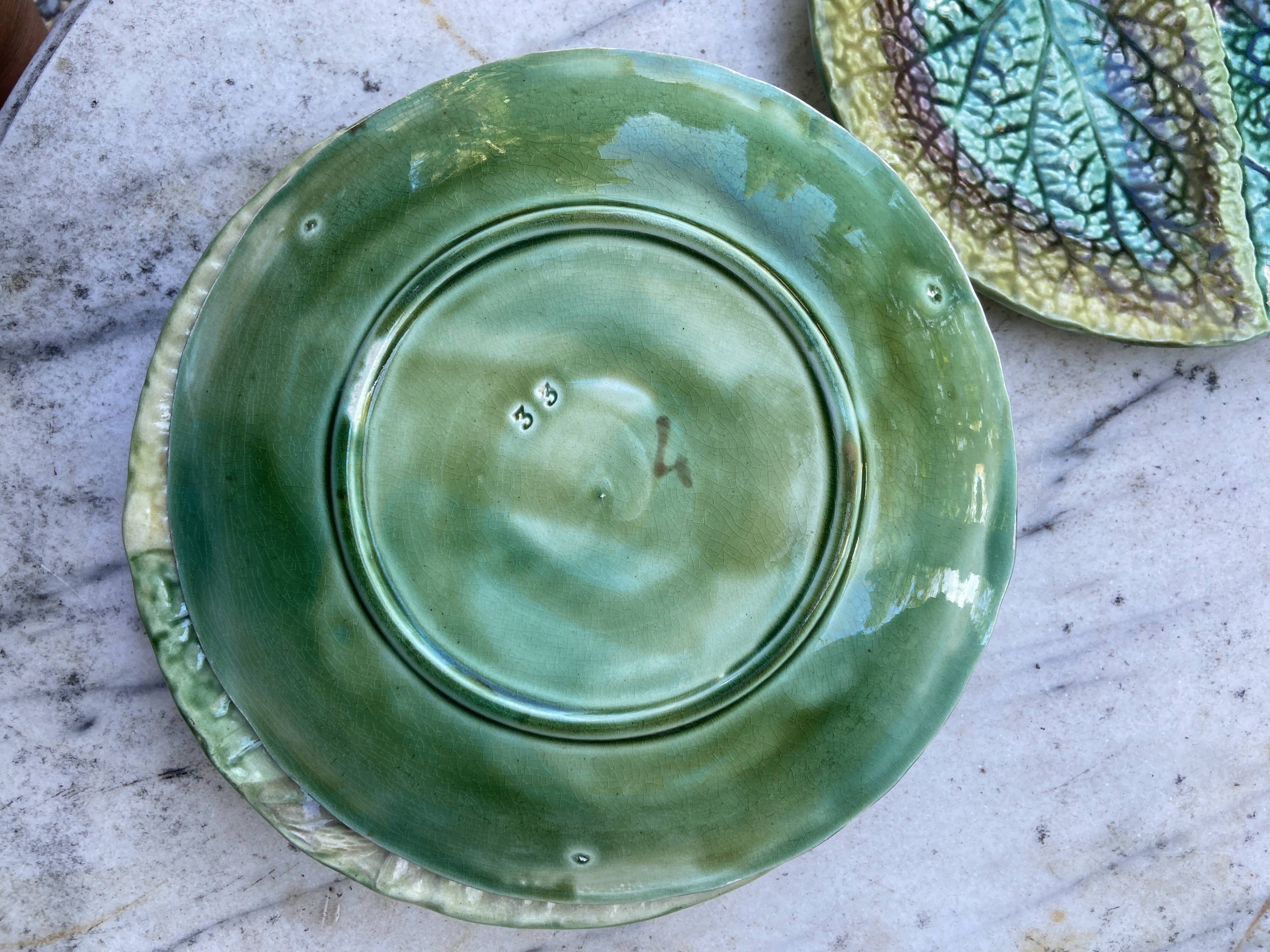 Set 8 slush plates with leaf decoration