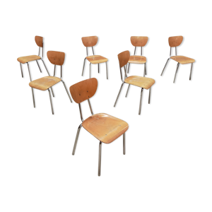 lot de 7 chaises d'école