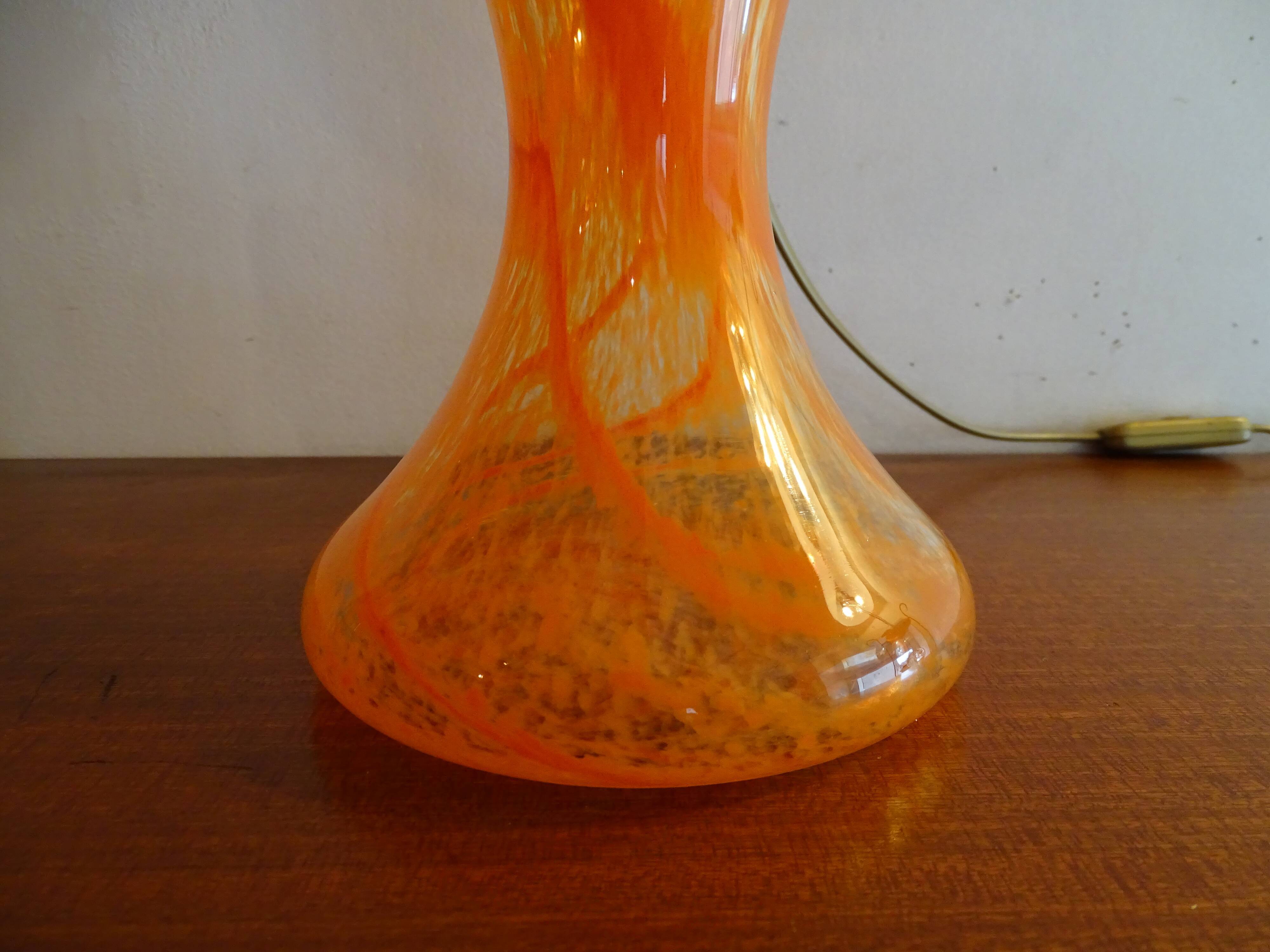 Blown glass mushroom lamp