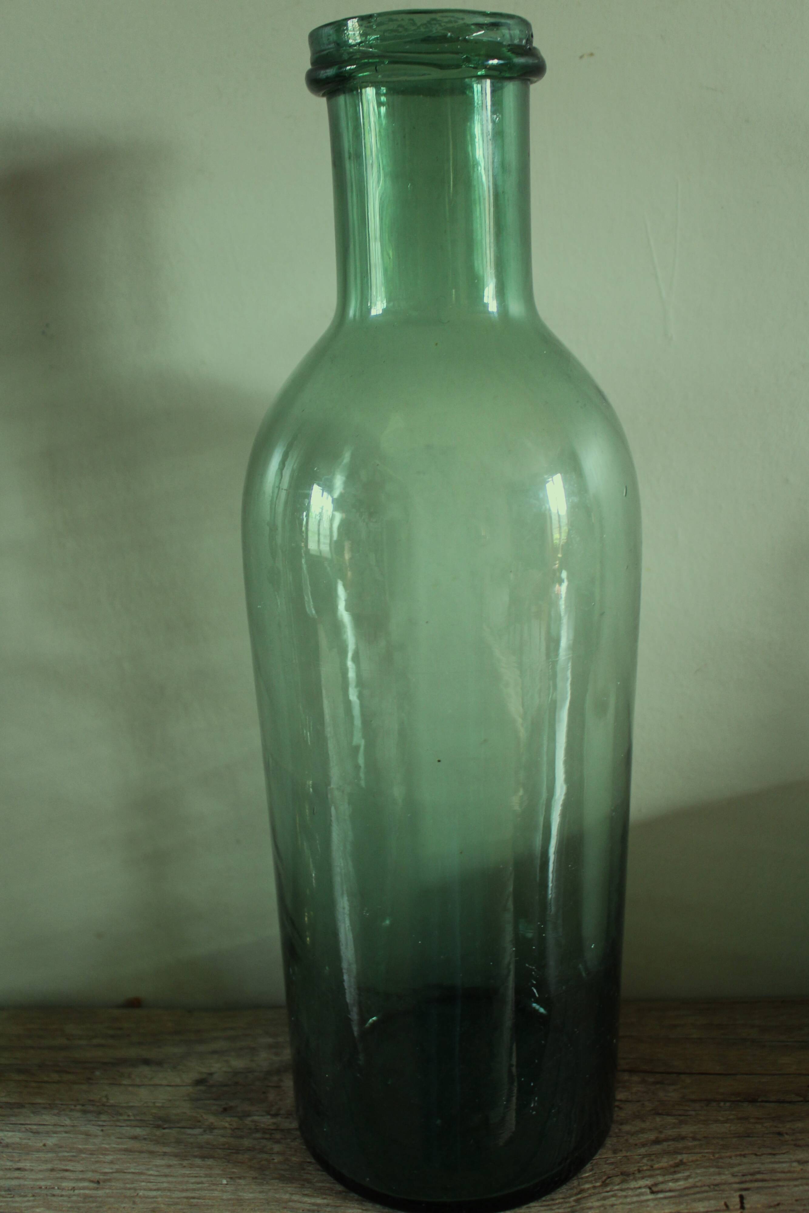 Large Green Glass Bottle Vase