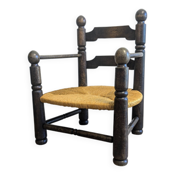 Genuine  Dudouyt style low oak armchair, 1940s