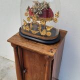 Empire bedside table with detached columns in walnut 19th