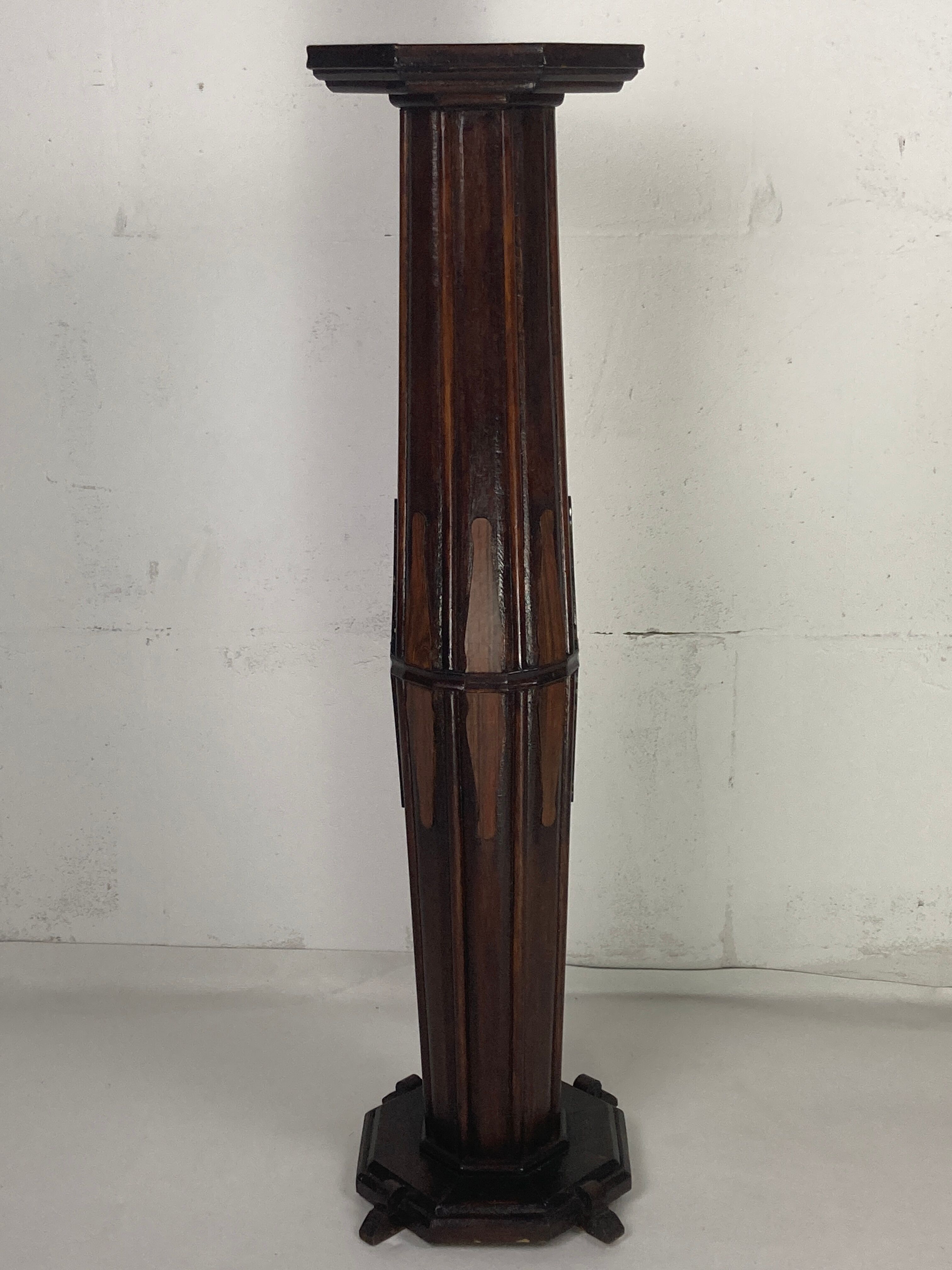 Dutch Art Deco Amsterdam School pedestal or plant stand, 1920s
