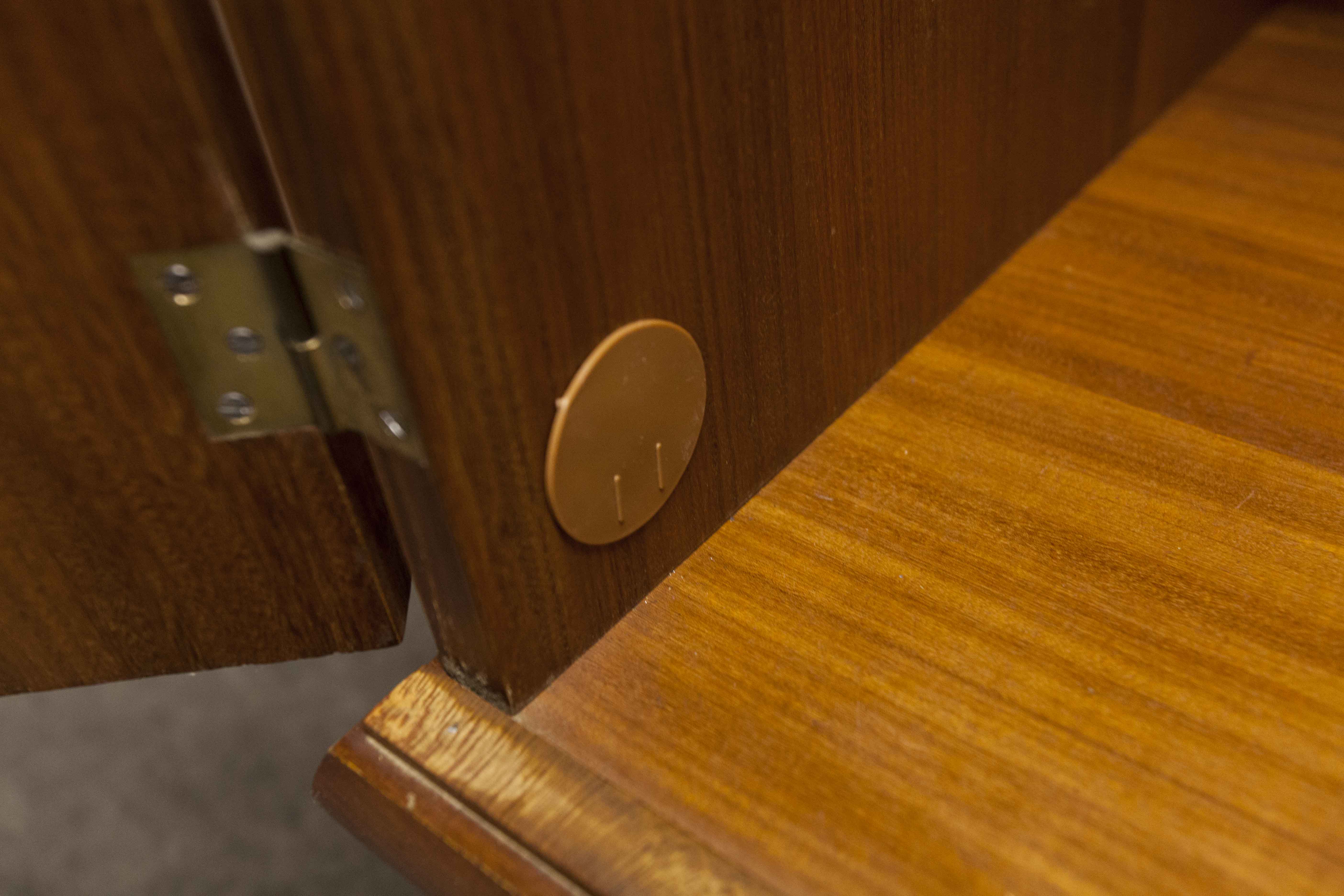 Scandinavian teak cabinet 1960 with mounting plan