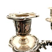 Paire de chandelier rococo, métal argenté