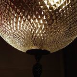 Lustre ancien en bronze dore empire col de cygne