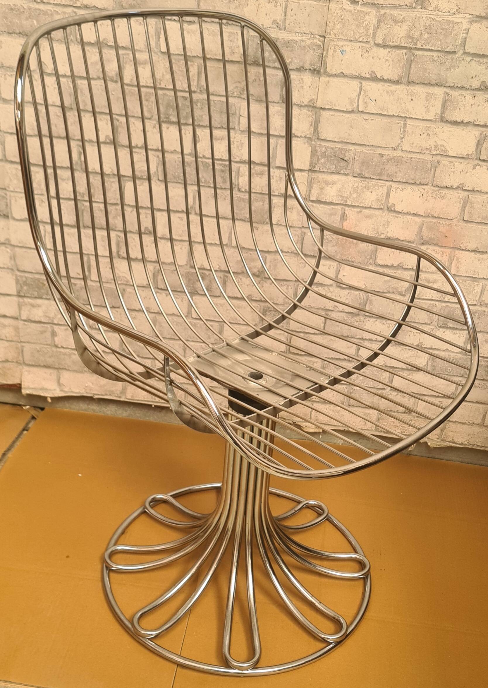 Metal chair by Gastone Rinaldi 1960 cushion piet mondrian very good and
