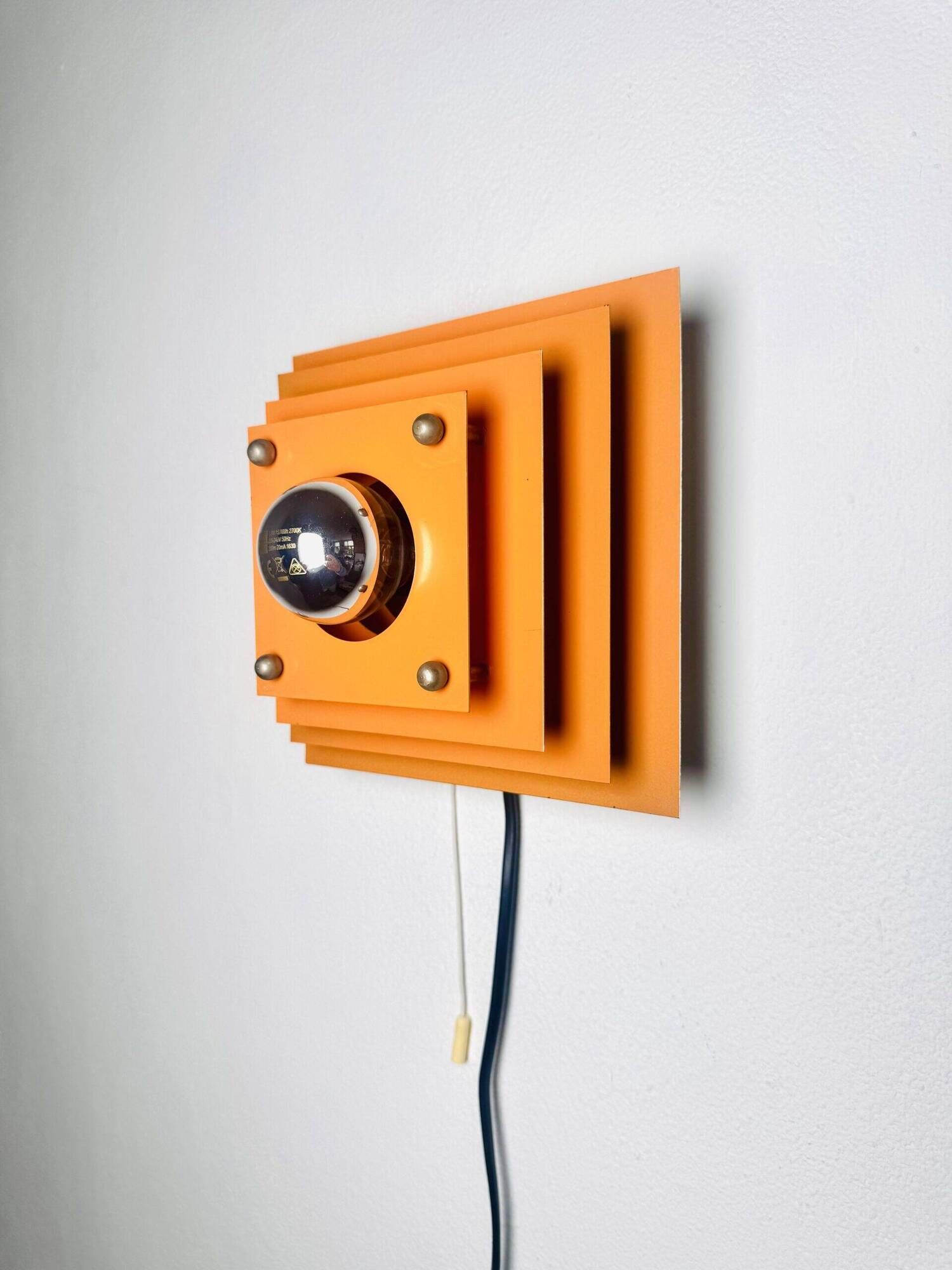 Pyramid Layered Wall Lamp In Orange By Hustadt Leuchten, Germany 1960S
