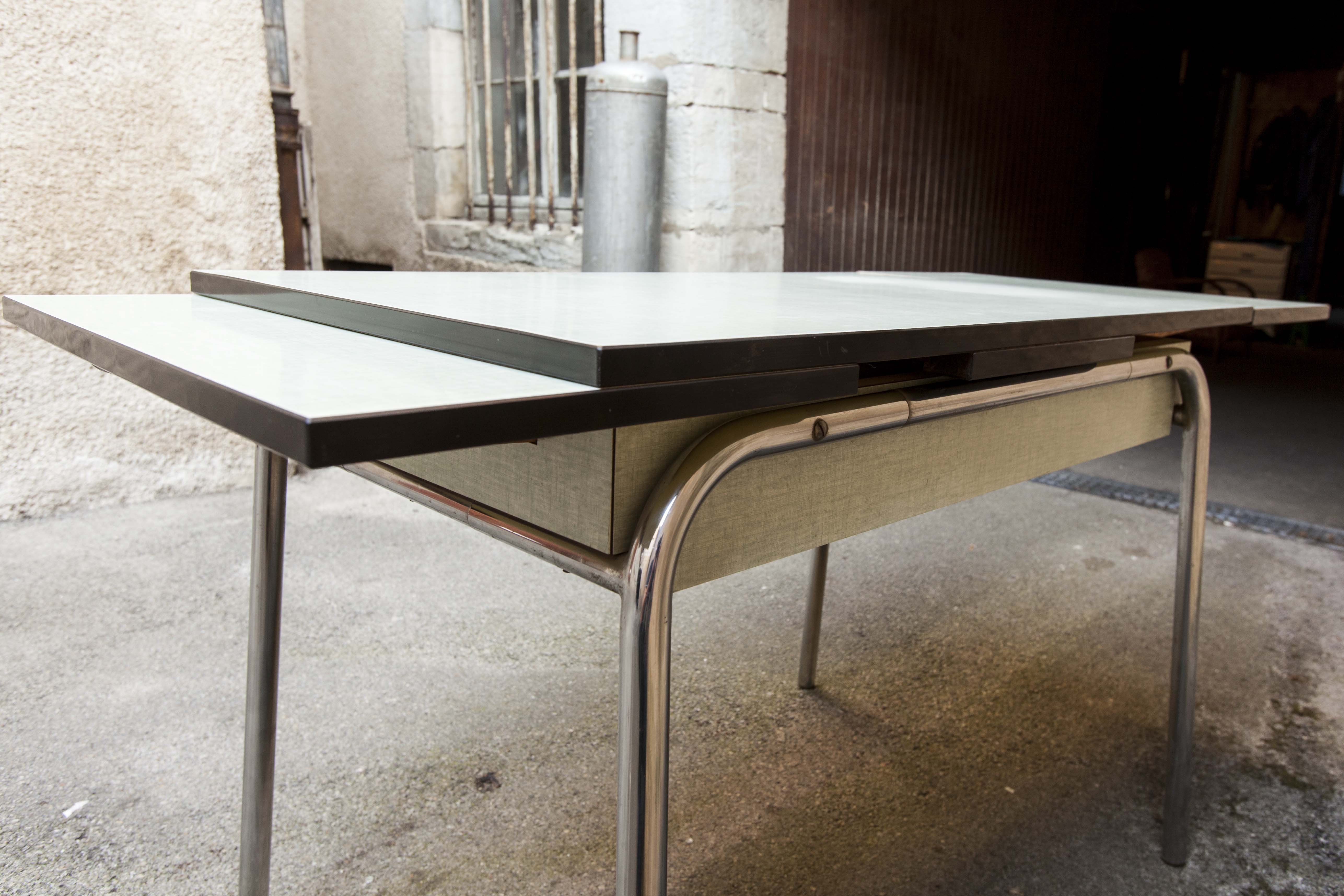 Green formica table, 1970