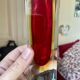 Small red vase made of Murano glass.