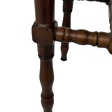 Tabouret vintage table d'appoint design brutaliste années 60 chêne foncé