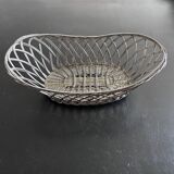 Silver woven metal basket