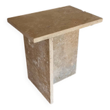 Travertine side table