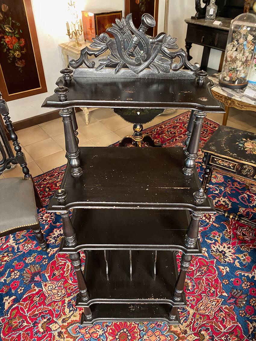 Napoleon III music or sheet music cabinet in blackened wood