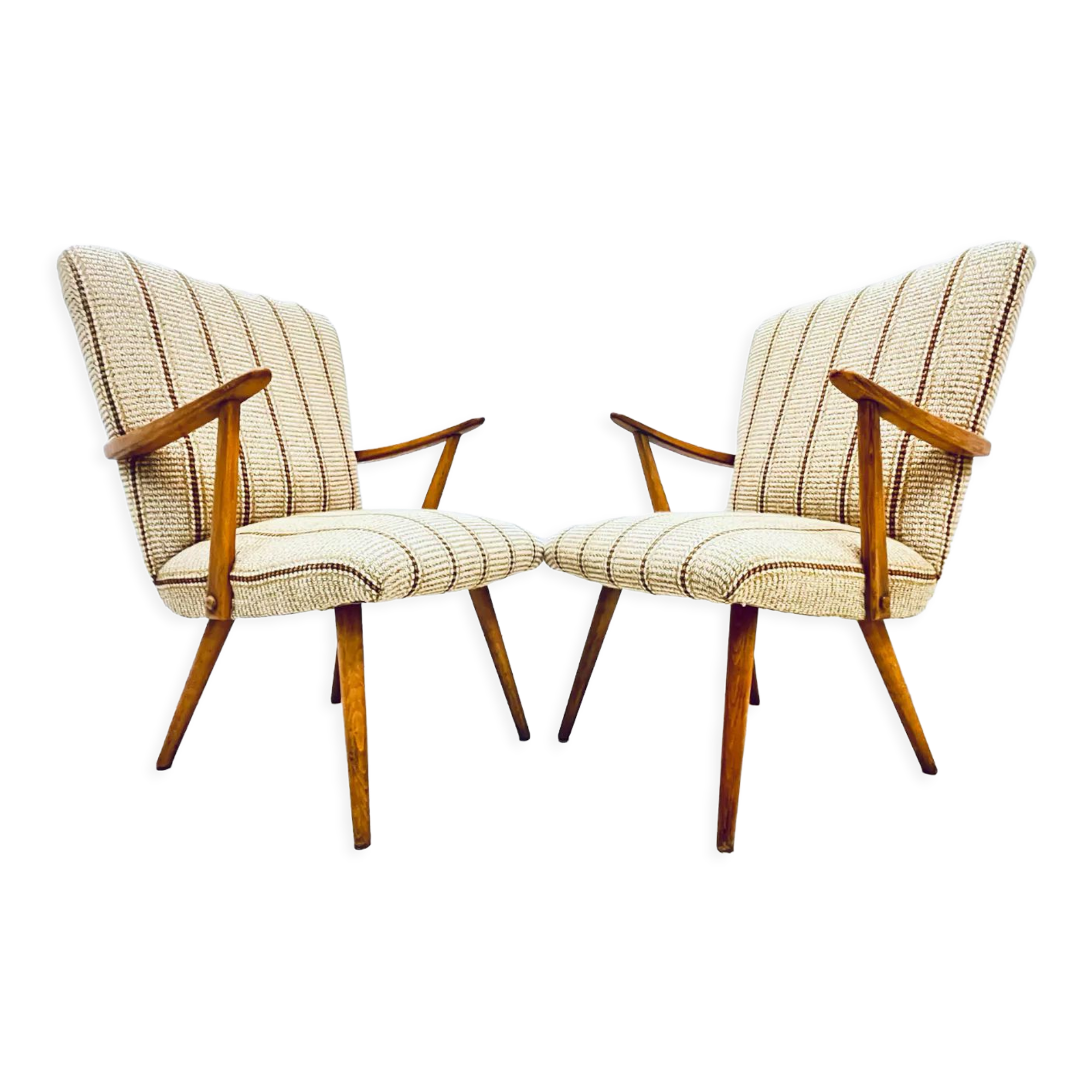 A pair vintage Cocktail chairs with stripes