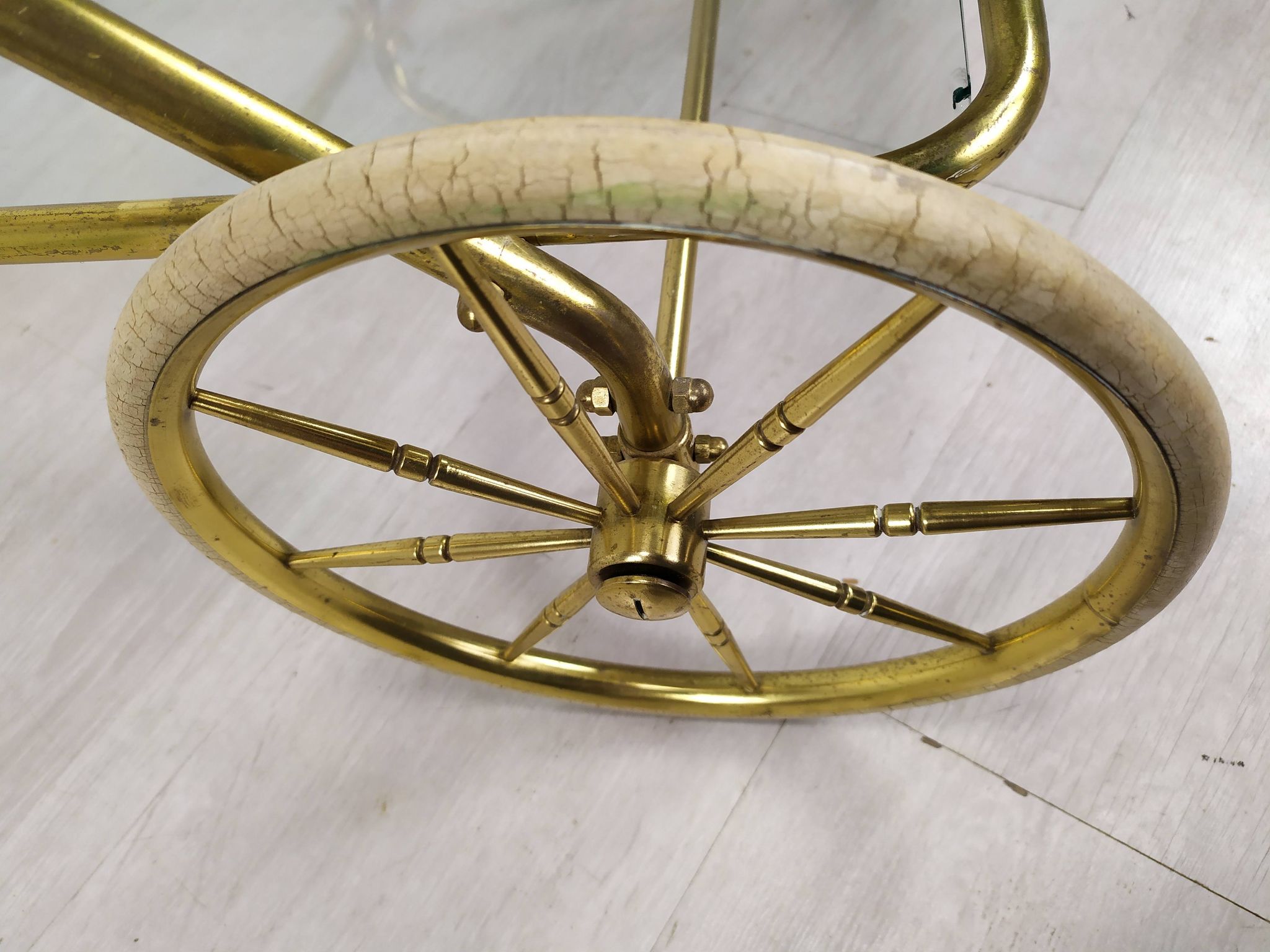Vintage golden brass rolling service