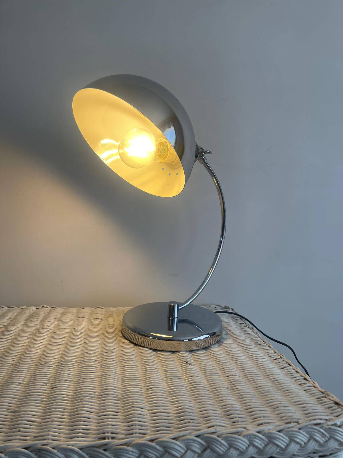 Vintage chrome desk lamp Space Age 1970s