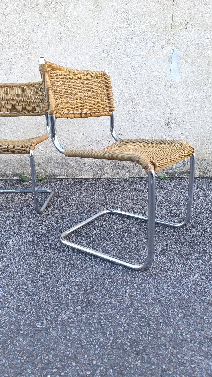 Pair cesca b32 chair design Marcel Breuer