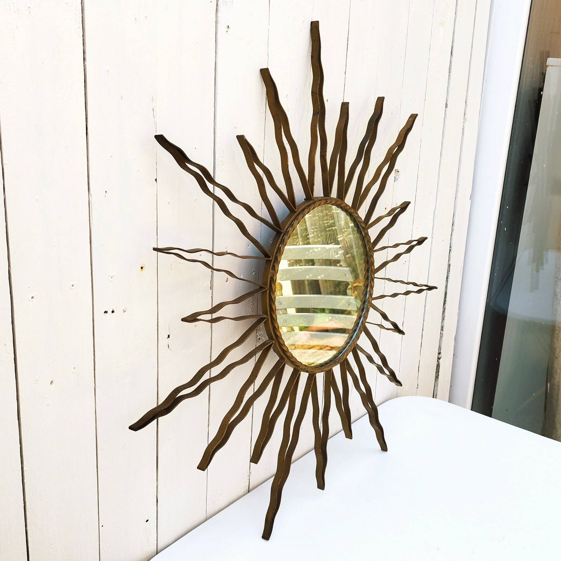 Large vintage 50's designer sun mirror