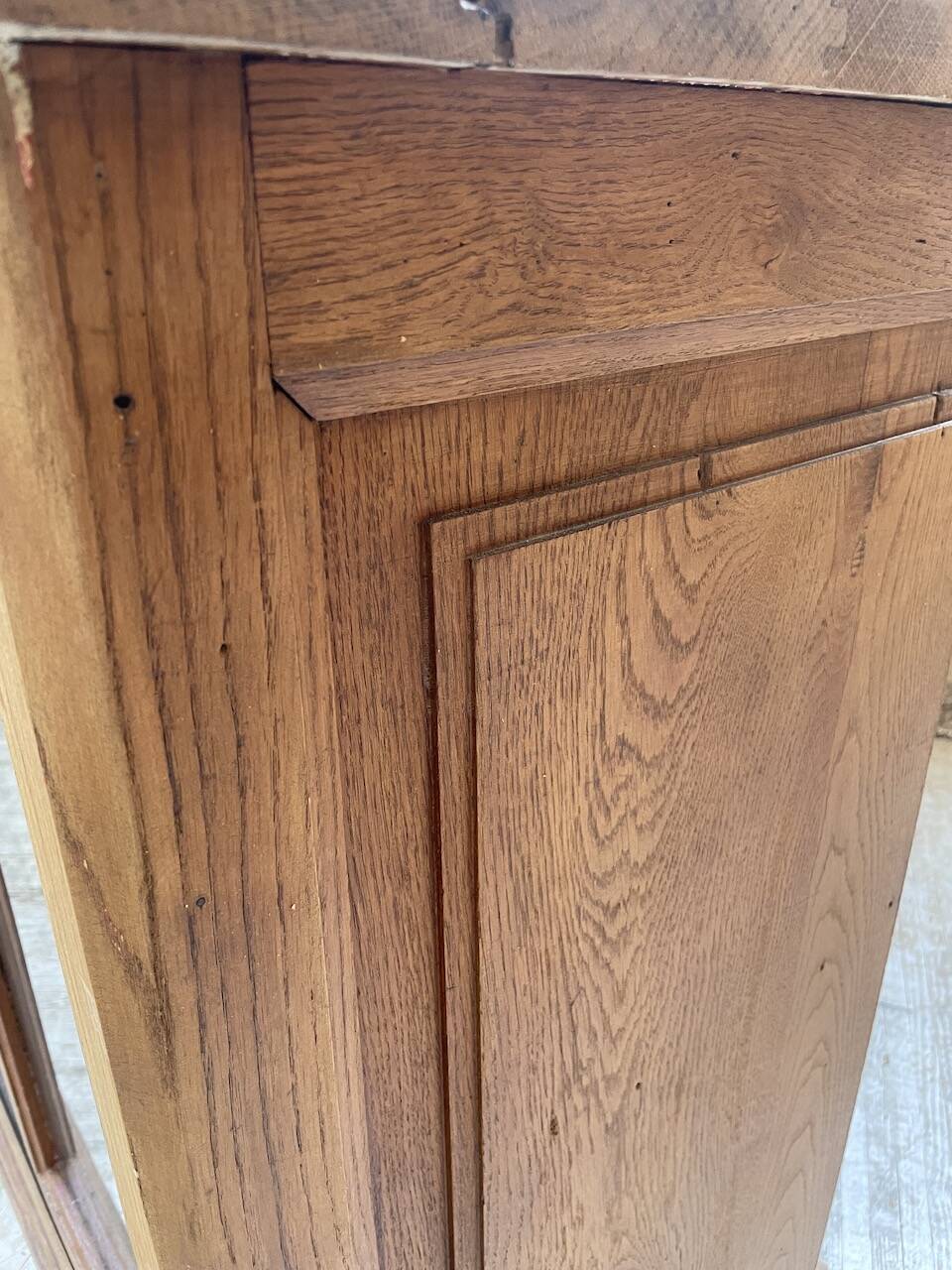 Oak sideboard with glass doors