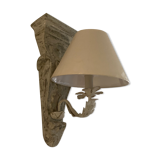 Sconce in wood and wrought iron