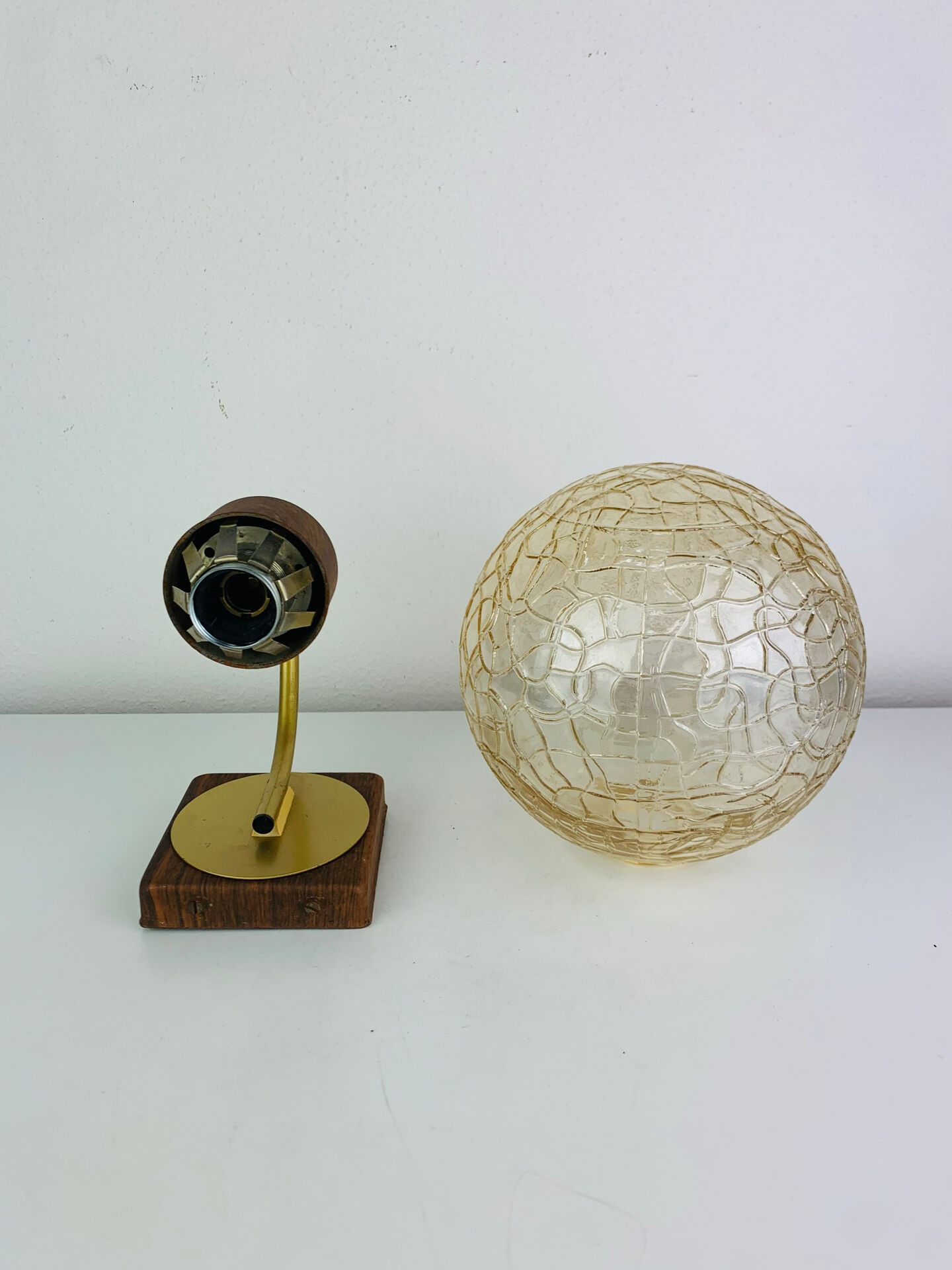Globe glass wall light from the 1960s in Scandinavian style.