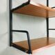 Wall shelf, steel and teak