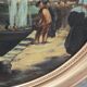 J Faure: Oil on canvas depicting a lively port of sailing boats.